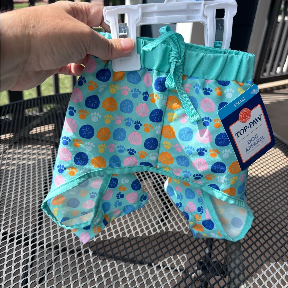 Top Paw Blue and Orange Dog Swim Shorts